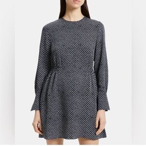 Theory Monochrome Long Sleeve Dress